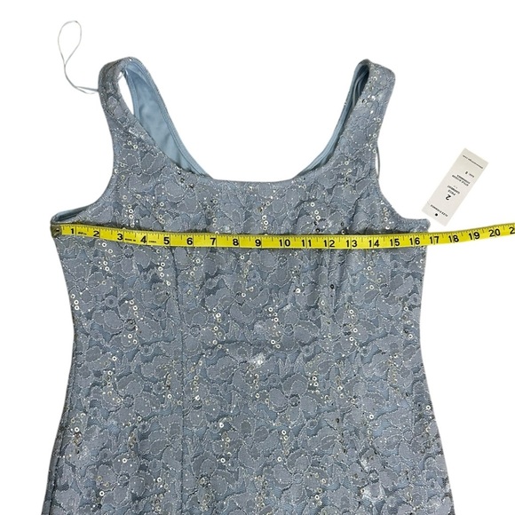 Alex Evenings Sequined Lace Sheath Dress + Jacket Hydrangea Blue NWT 2PC Sz 8 - Picture 11 of 16